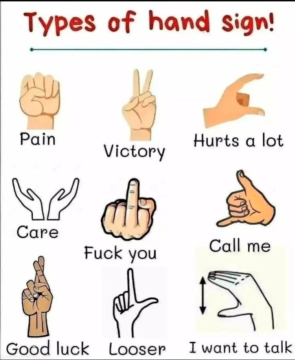 Types of hand sign!