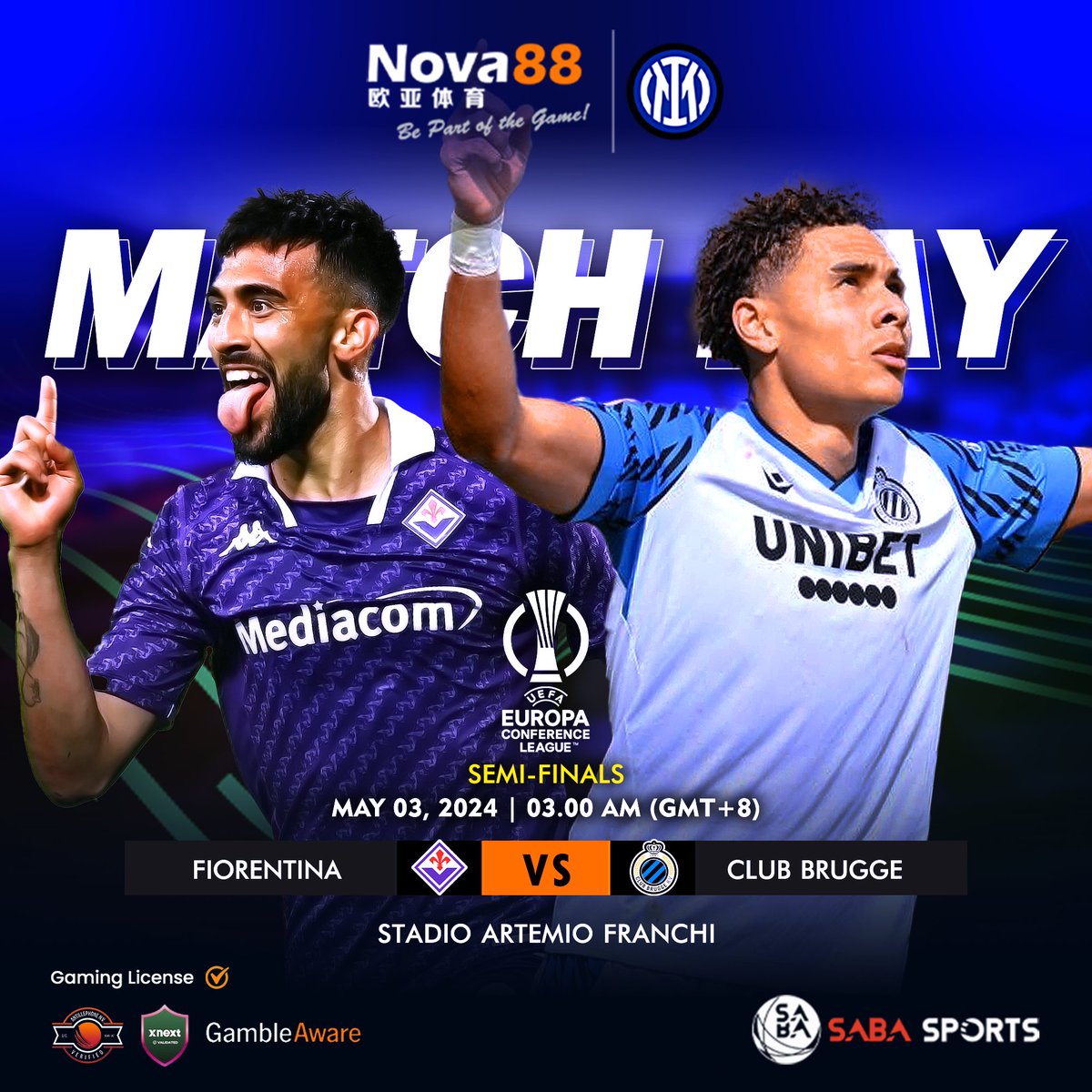 Excitement brews as Fiorentina gear up to take on Club Brugge KV in a clash filled with anticipation. ⚽ With both sides eyeing the prize, who will emerge victorious in this battle of European giants? 🏆

#Nova88 #BePartOfTheGame #EuropaConferenceLeague