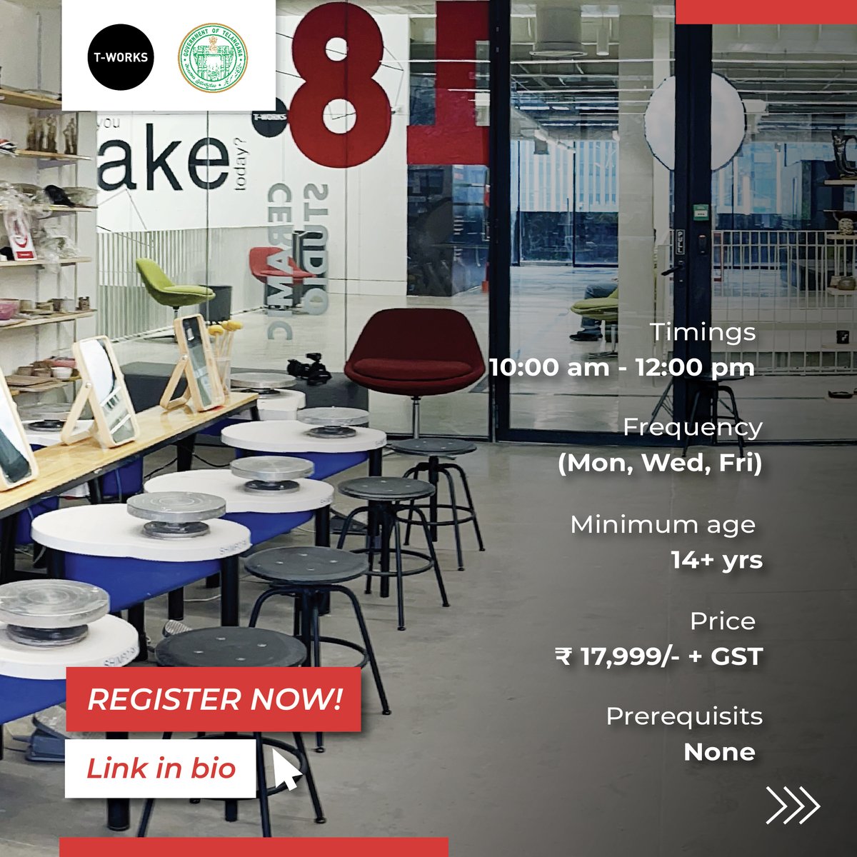 TWorksHyd's tweet image. Experience the thrill of shaping clay on the Pottery Wheel in our exclusive Wheel Throwing: Level 1 course! 

Secure your spot now and let your creativity spin into action!

Link in bio! 

#ceramics #ceramicstudio #ceramicworkshop #ceramicclasses #pottery #wheelthrowing #clay