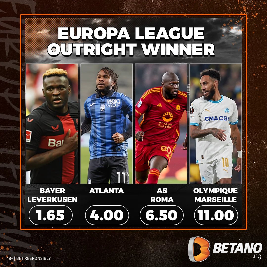 Predict who will win the Europa League on Betano. 
#thegamestartsnow

betano.ng/sport/football…