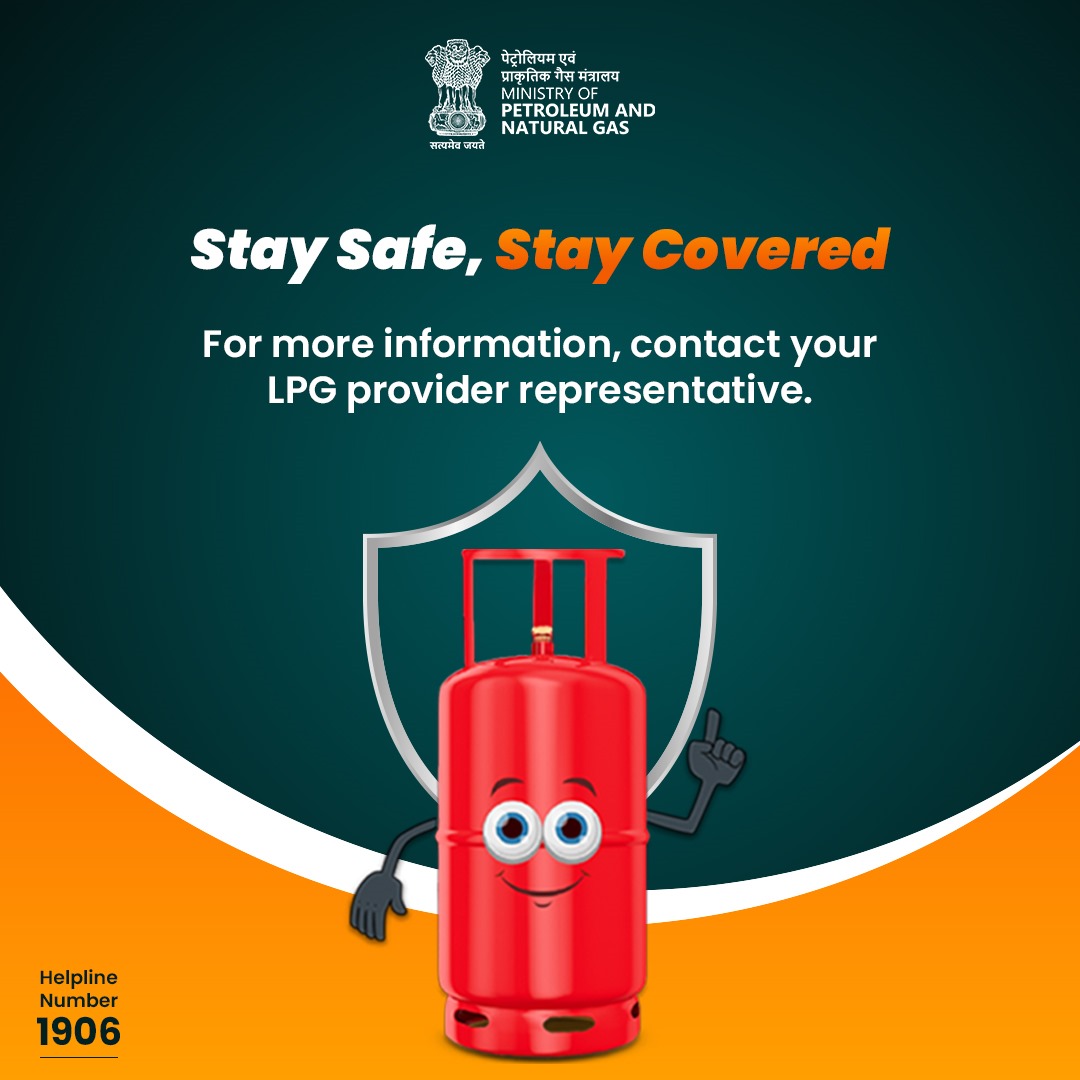 You are covered! 🛡️ Your domestic LPG connection gives you a complimentary insurance coverage for accidents relating to LPG which provide for medical expenses, property damage and even personal accident benefits. For details visit respective OMC website or contact your…