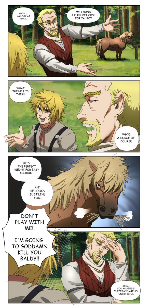 [WILDWEST AU 🐎] Lucius 'gifted' Finn a new horse which is actually a pony but really he's just trying to rile the kid up lmaoo...he finds joy in seeing Finn angry 🤣