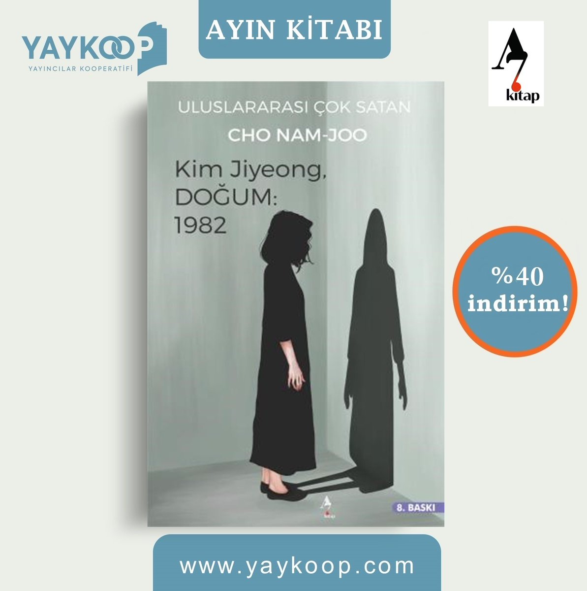 'Kim Jiyeong, Doğum: 1982', A7 Kitap etiketiyle yaykoop.com'da %40 indirimle ayın kitapları arasında! yaykoop.com/kim-jiyeong-do… @a7kitap #yaykoop #a7kitap #kimjiyeongdoğum1982 #kimjiyeong #chonamjoo #edebiyat #dünyaedebiyatı #kitapönerisi #toplumsalcinsiyeteşitliği