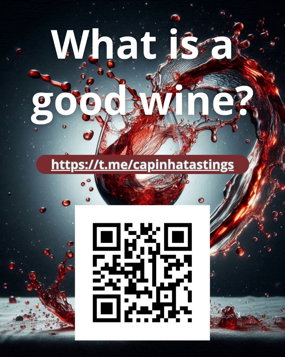 Unveiling the secrets of a good wine 

t.me/capinhatastings

Ever wondered what makes a wine truly great?  It's more than just a label or a price tag.  It's about the journey from vine to glass, the passion of the winemaker, and the magic that happens when grapes meet soil ...