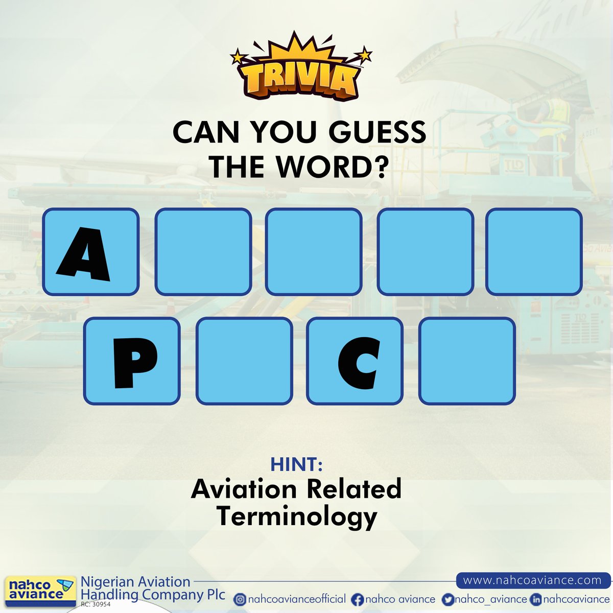 Can you guess the word?

 A _ _ _ _ p _ c _

It's an aviation-related terminology!
#thursdaytrivia #wordriddle #brainteaser #nahcoaviance