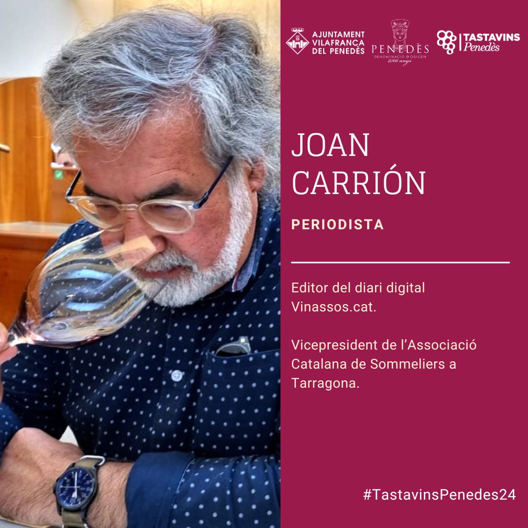Tastavins1965's tweet photo. Joan Carrion: 

Periodista i editor del diari digital @vinassos. Vicepresident de l’@ACSommeliers a Tarragona.

#TastavinsPenedes24 https://t.co/VZlo0NGFy5
