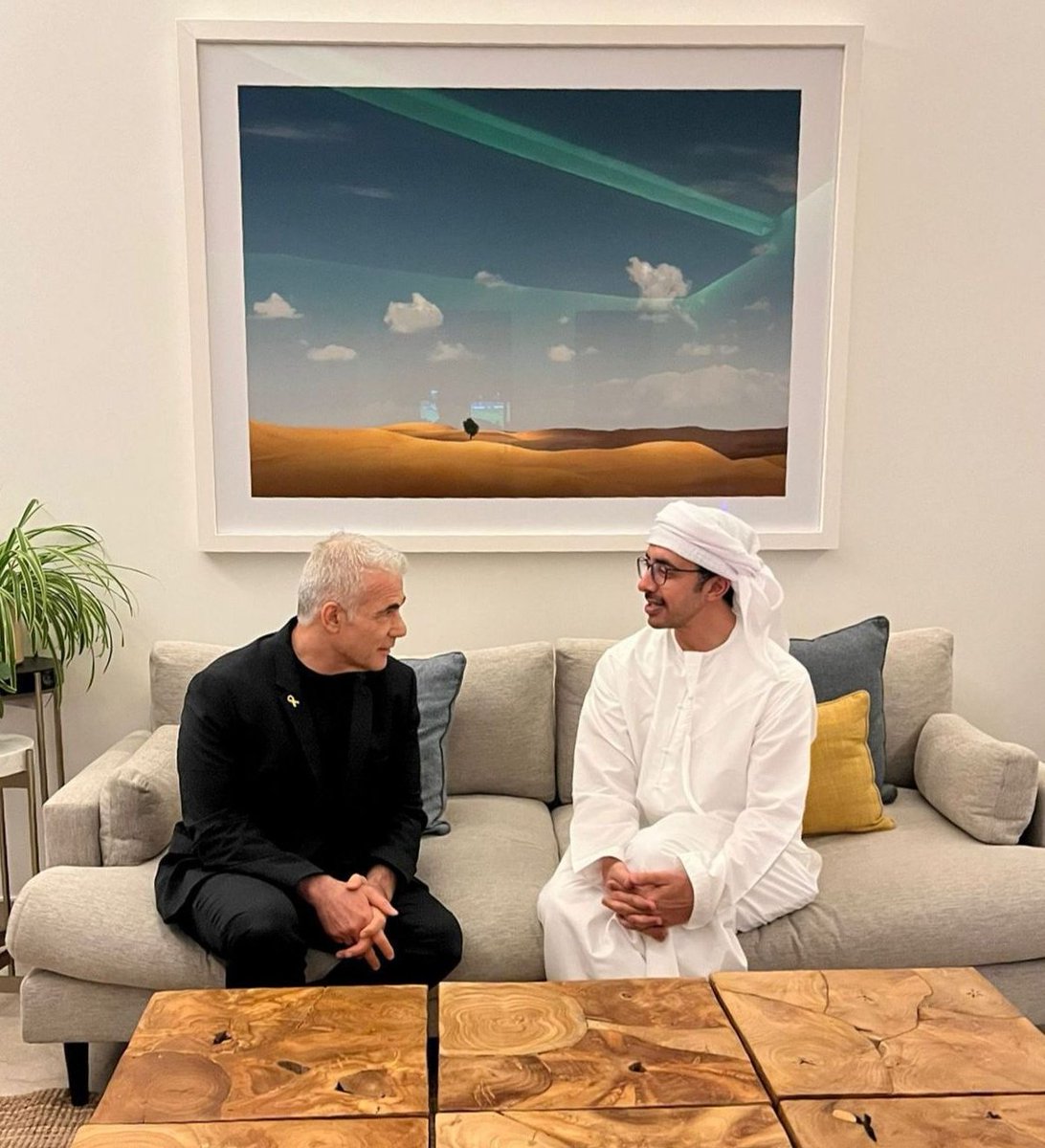 H.H. @ABZayed, UAE Minister of Foreign Affairs, met with Yair Lapid, Leader of the Opposition in #Israel, during which the latest developments in the region were discussed, particularly the deteriorating humanitarian crisis in the #Gaza Strip. His Highness emphasised the urgent…