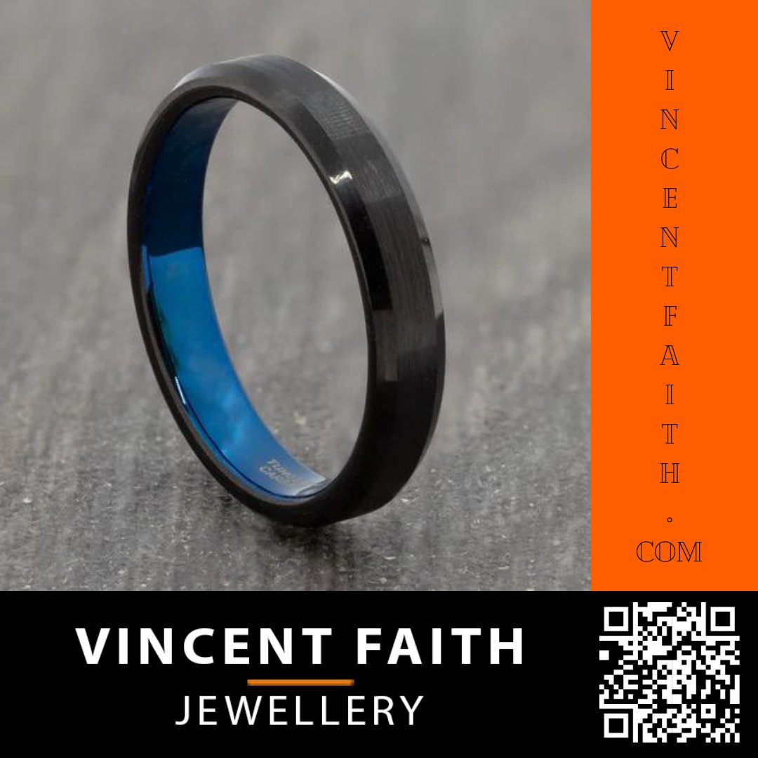 This is our striking 4mm tungsten ring in a blend of blue and black.

rings.vincentfaith.com/231

Over 200 ring designs available at vincentfaith.com

#weddingideas #weddingring