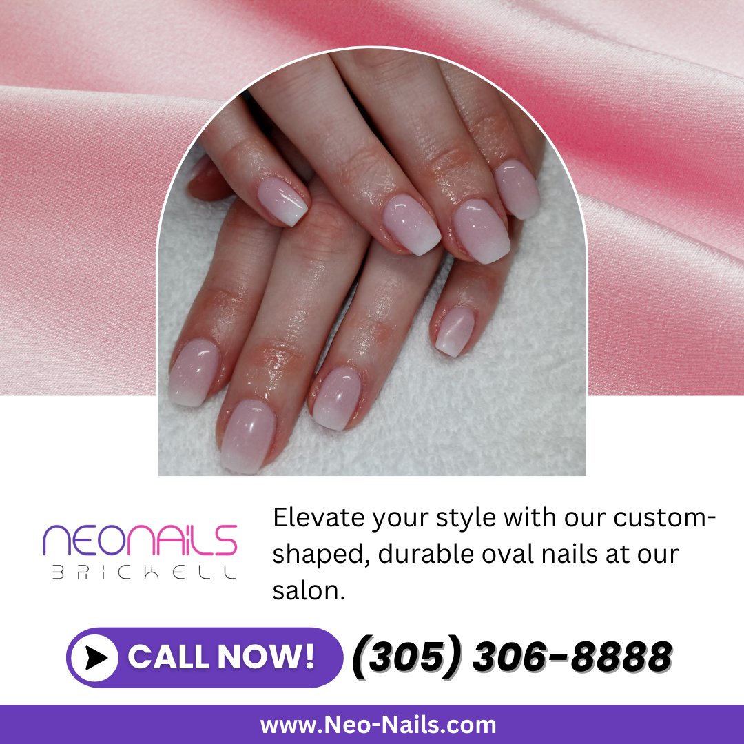Elevate your style with oval nails! Our Coral Gables FL salon specializes in shaping nails perfectly, blending durability with elegance. For a personalized consultation, call us at (305) 306-8888. Transform your look and boost your confidence! #NailStyle #CoralGables