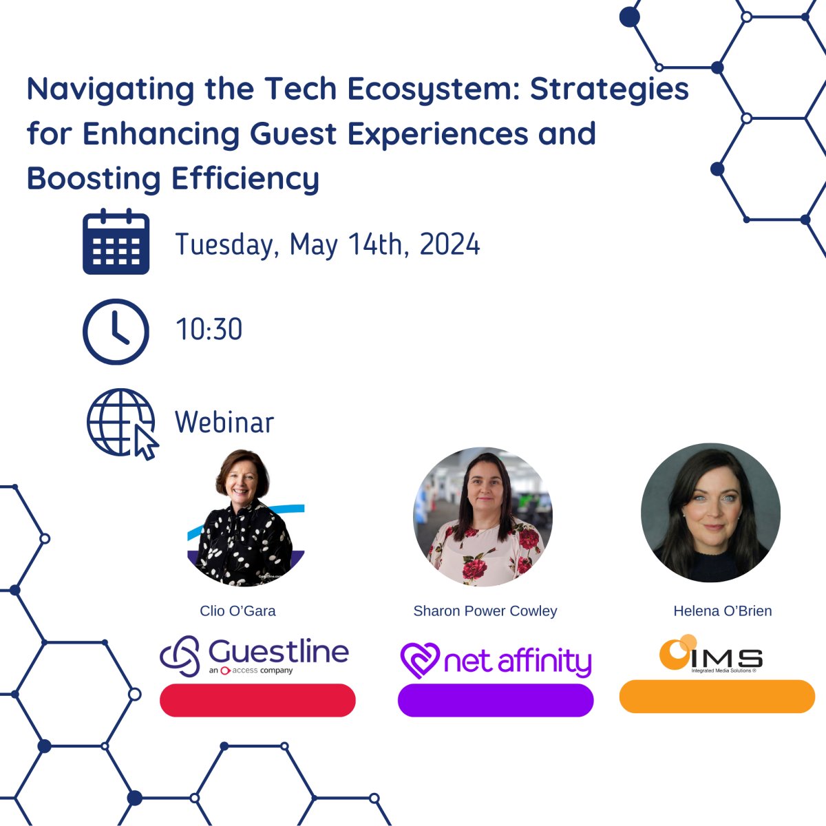 IMS is thrilled to be one of the panelists along with Net Affinity & Guestline on IHI's upcoming webinar on May 14.

Register now: us02web.zoom.us/webinar/regist…

#Webinar #TechEcosystem #GuestExperience #EfficiencyBoost #HospitalityTech