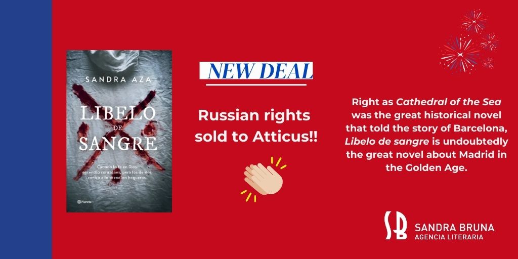 📕 “Libelo de sangre” by @SandraAza7  have been sold to another country! 
🇷🇺 Russian rights sold to Atticus!!
🥳 2nd edition in Spain!

🌏 RIGHTS SOLD  
Spanish (Planeta)
Russian (Atticus) NEW!!