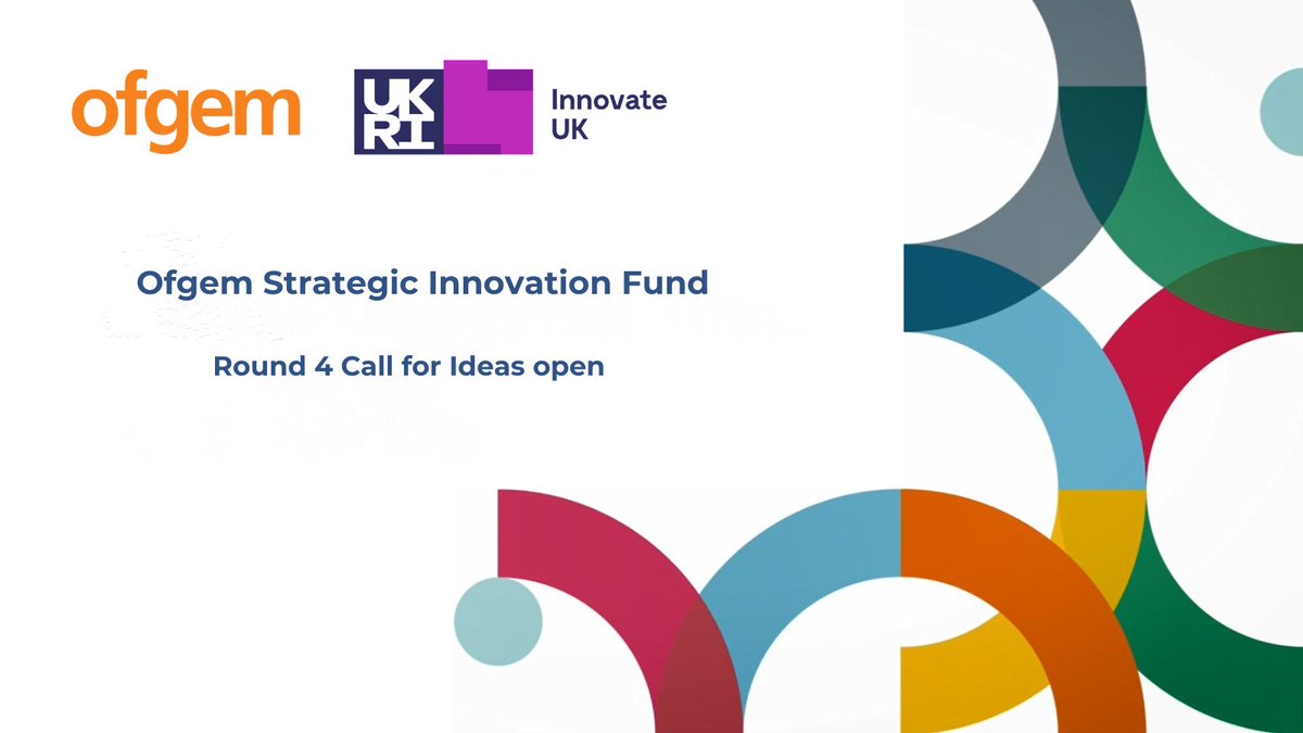 📣 Ofgem Strategic Innovation Fund (SIF) Round 4 Call for Ideas is open to individuals & organisations of any size. Find out more and submit your ideas - …for-innovation-funding.service.gov.uk/competition/19… #OfgemSIF is delivered in partnership with @InnovateUK #NetZero #Energy #Innovatio