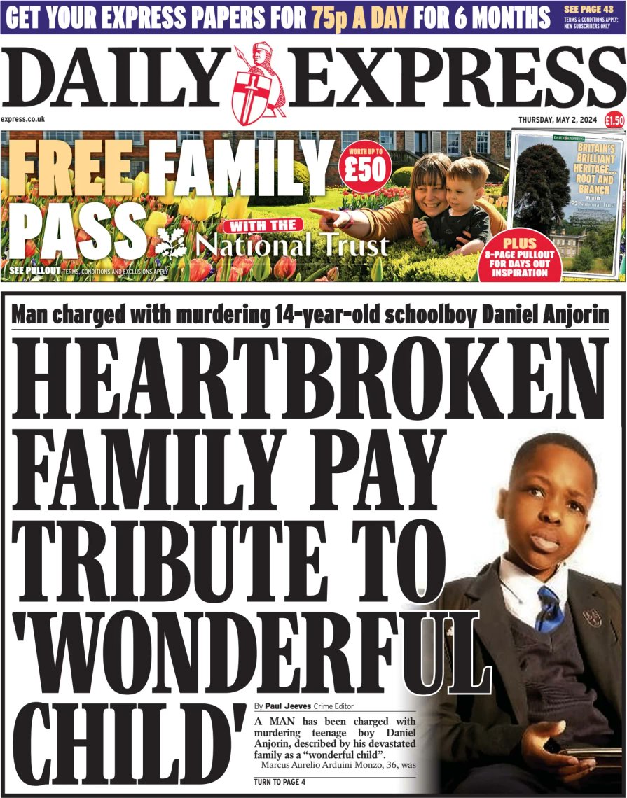 Daily Express - Heartbroken family pay tribute to wonderful child

#News_Briefing #The_Daily_Express #UK_Papers 

wtxnews.com/heartbroken-fa…