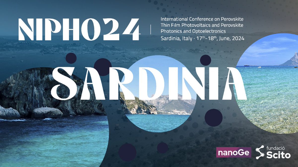 🔷Share your advances in the field of hybrid perovskite based #SolarCells at the Perovskite Thin Film Photovoltaics and #Perovskite Photonics and #Optoelectronics #NIPHO24 @nanoGe_Conf 📍Sardinia, Italy 🗓️17th-18th June 2024 ➡️Submit your poster abstract:nanoge.org/NIPHO24/home