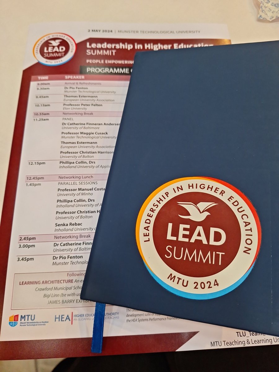 Delighted to be attending the Leadership in Higher Education Summit @MTU_ie today and thinking about 'People Empowering Possibility'. @TLU_MTU