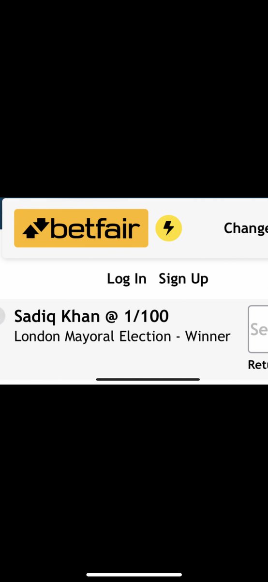 Betfair have Sadiq Khan at a staggering 1/100 to win another term as London mayor. That means if you bet £100 on him to win you'll win £1. 😂 It's like they already know he's going to win without even starting to count the votes yet. 👀 Never seen such a one sided market before.