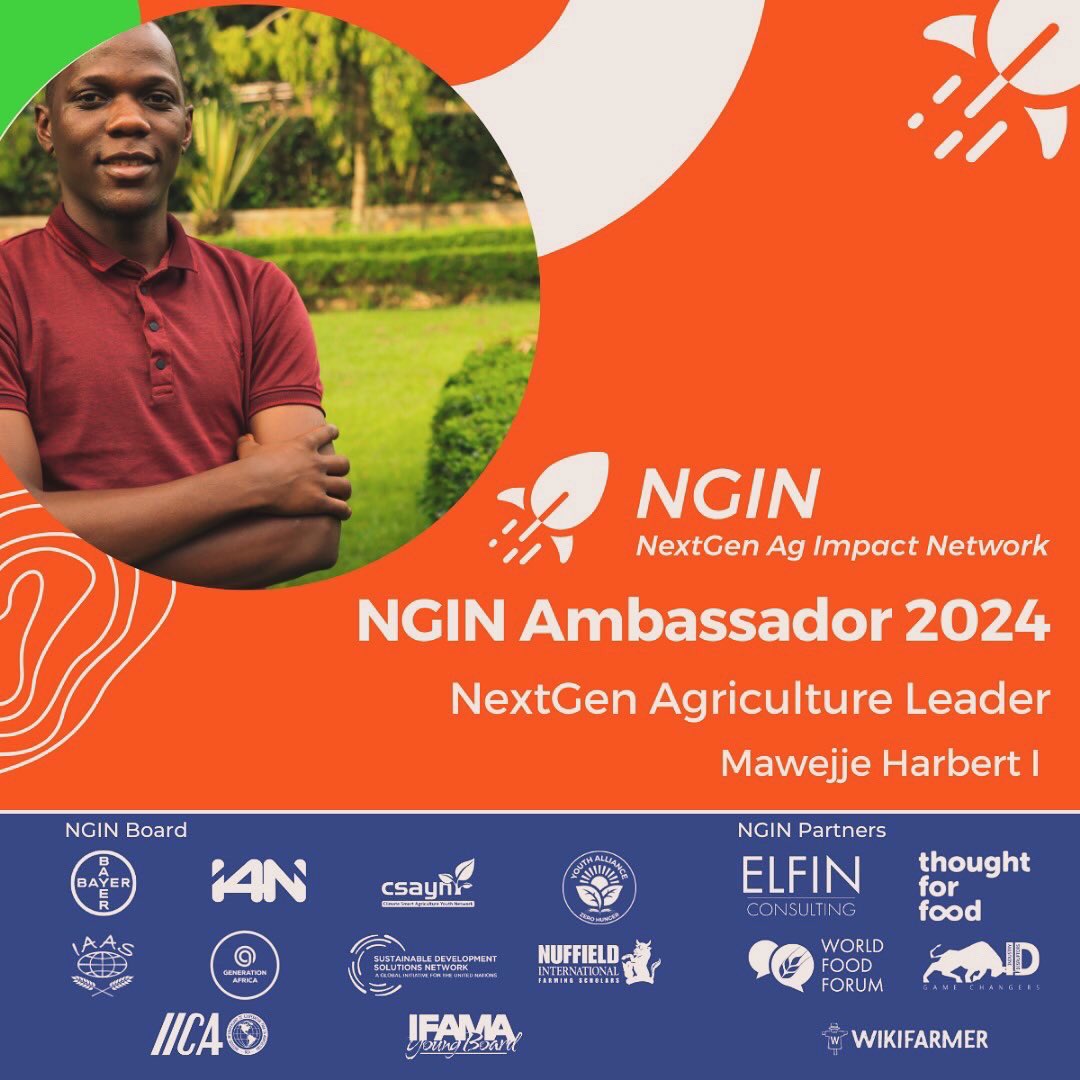 Happy to have been selected as an ambassador for the NextGenAgric impact network (NGIN) which aims at  young change makers  in agriculture becoming future leaders who can impact ecological, economic and social transformation of food systems. @worldfarmersorg