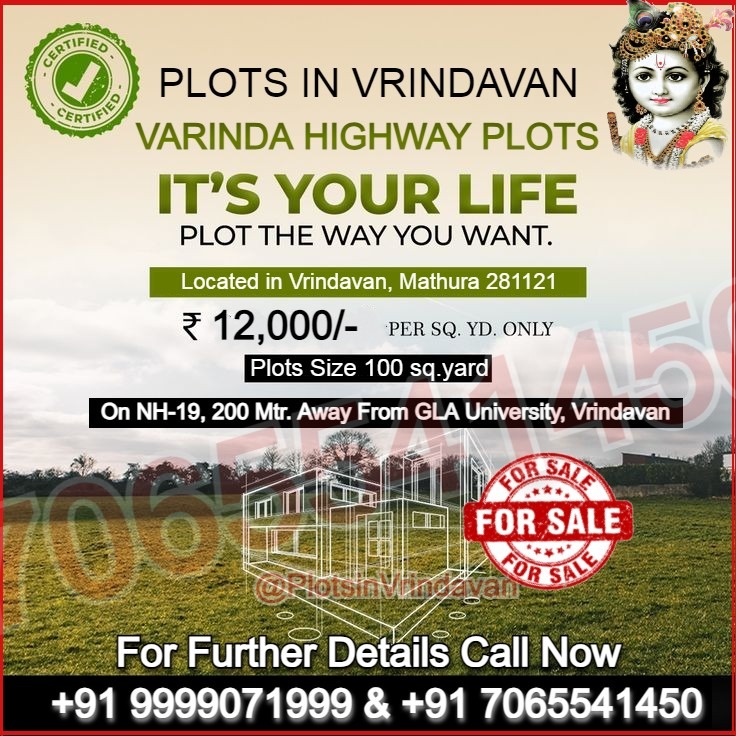 Varinda Highway Plots_@7065541450_PlotsinVrindavan_
'Most Affordable Plotting Is Here'
Perfect Plots in Vrindavan
Just @ 12.0 Lakh
Call - 7065541450 & 9999071999
Website = radheyradheyji.com
facebook.com/Plotsinvrindav…
#bestprices #COVID19