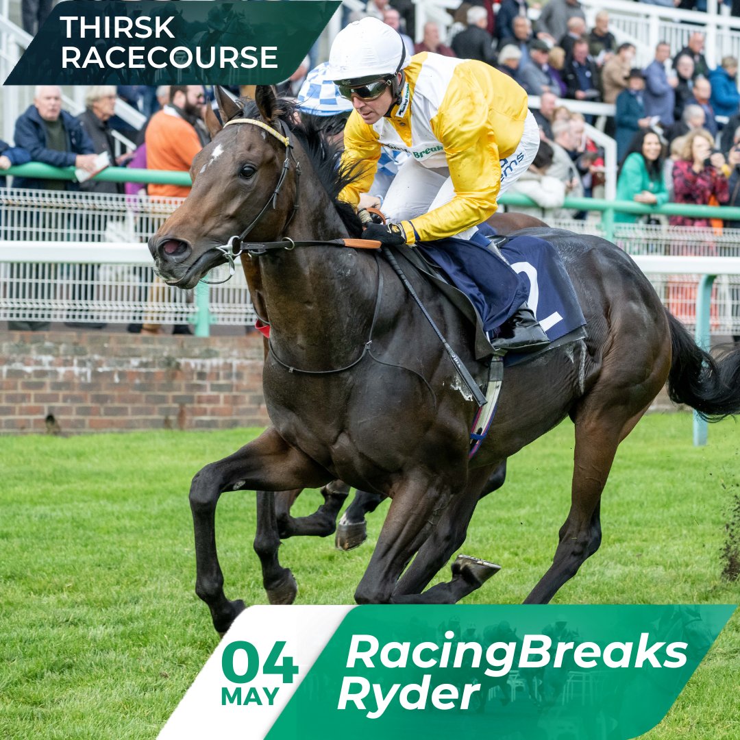 RacingBreaks Ryder has been declared for the Vickers.Bet Thirsk Hunt Cup Handicap at @ThirskRaces on Saturday 4th May!

@williamcox1999 will take the ride. 🙌