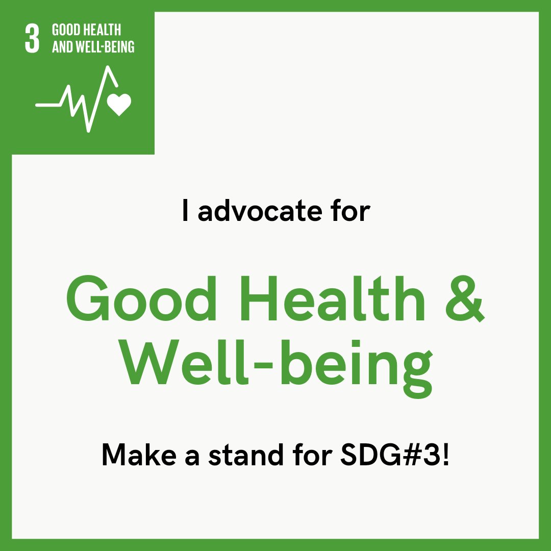 Advocacy for good health and well-being is crucial for a healthier, more equitable world.🚀
📌Let's keep pushing for progress and ensure healthy lives for all at all ages!

#SDG3 
#HealthForAll
#GlobalGoals