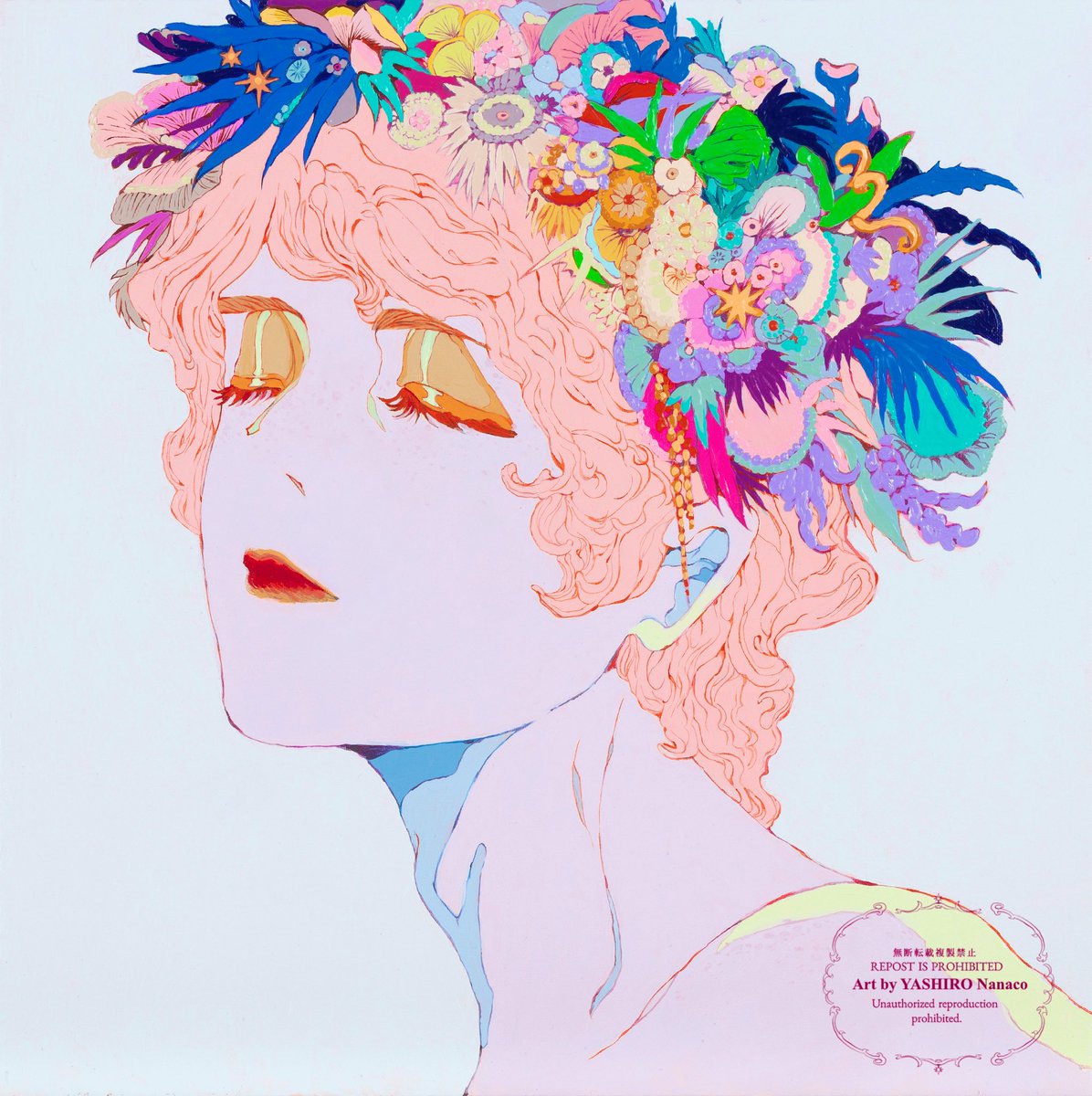 「花と青年/Flowers and Men 」|YASHIRO Nanacoのイラスト