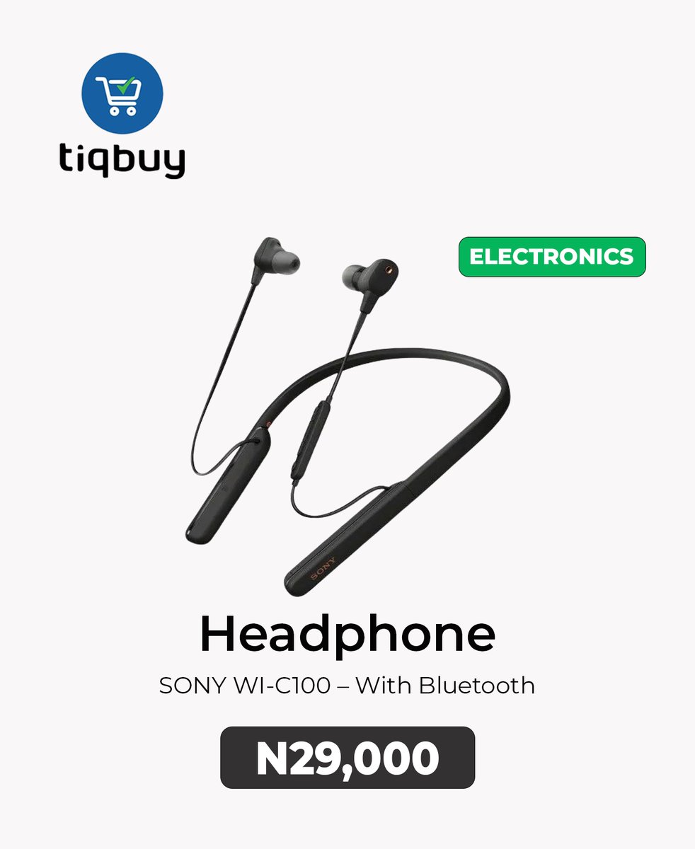 Immerse yourself in crystal-clear rhythm with the Sony in-ear headphones! Perfect for work, travel, or just getting lost in your favorite music. Shop at tiqbuy.com.ng/product/sony-w…. #tiqbuy #market #everyone #newarrival #Electronics #marketplace