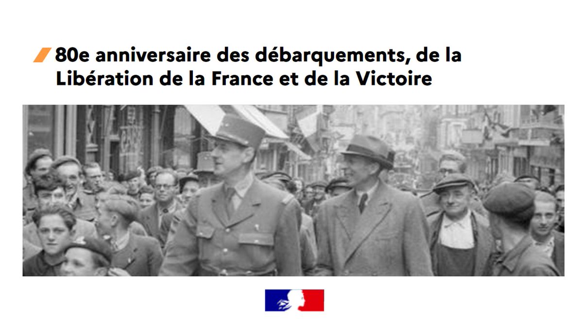 📌 Lu sur la page @eduscol_HG, 80e anniversaire des débarquements, de la Libération de la France et de la Victoire Des ressources pour mettre en place des projets pédagogiques et éducatifs dans le cadre de ce cycle commémoratif 👉 eduscol.education.fr/1387/80e-anniv…