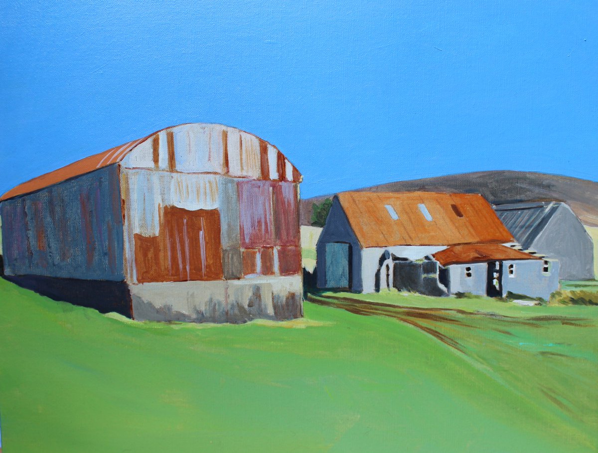 Some work rephotographed - 'Farm in the Sperrins' - available to buy here -emmafcownie.com/product/farm-s… #sperrins #upperdreen #derry #tyrone #ireland #emmacownie
