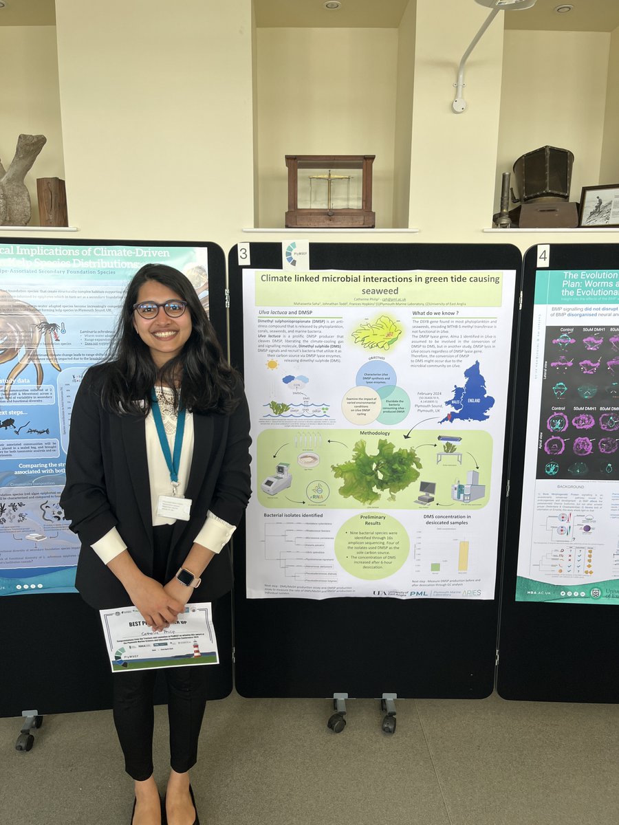 Dr Mahasweta Saha (@sahamahasweta) on Twitter photo Congratulations Catherine for the runner up poster award at PlyMSEF 2024! Well deserved 👏👏👏
#proudsupervisor #chemicalecology <a href="/PlymouthMarine/">Plymouth Marine Lab</a>
<a href="/ToddLabUEA/">Jonathan Todd Research</a> <a href="/uniofeastanglia/">UEA</a> @ARIES_DTP Congratulations Catherine for the runner up poster award at PlyMSEF 2024! Well deserved 👏👏👏
#proudsupervisor #chemicalecology <a href="/PlymouthMarine/">Plymouth Marine Lab</a>
<a href="/ToddLabUEA/">Jonathan Todd Research</a> <a href="/uniofeastanglia/">UEA</a> @ARIES_DTP