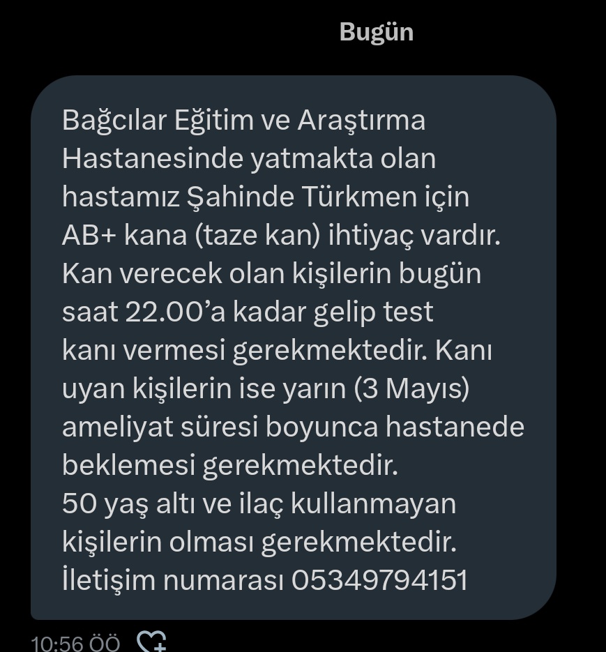 #Acil #Kan #Aranıyor #istanbul #Bağcılar #EAH @trkykanbankasi @ahbapacil @acilinsan @Adalet82_82 @bizburadayizzz @atavratfelipe @Baret_G