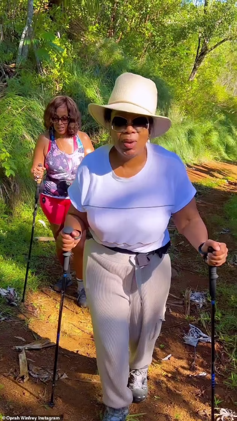 Oprah Winfrey embraces her 'new knees' and fresh passion for hiking with best friend Gayle King in scenic Hawaii! #Oprah #HikingAdventures #NewBeginnings
