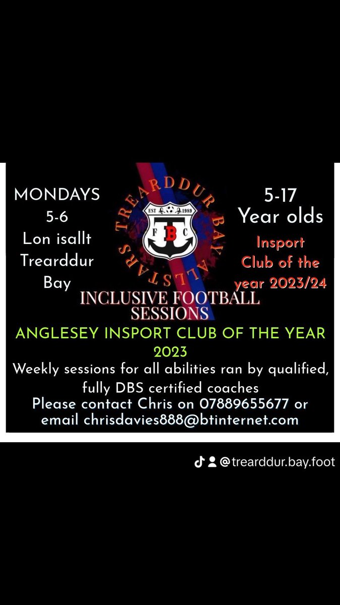 We now have space in our inclusive football sessions. The sessions are run for children of all ages by fully DBS checked coaches. Please get in touch if interested. @Mon_Actif @dsw_news @FAWales @NWCFAOfficial