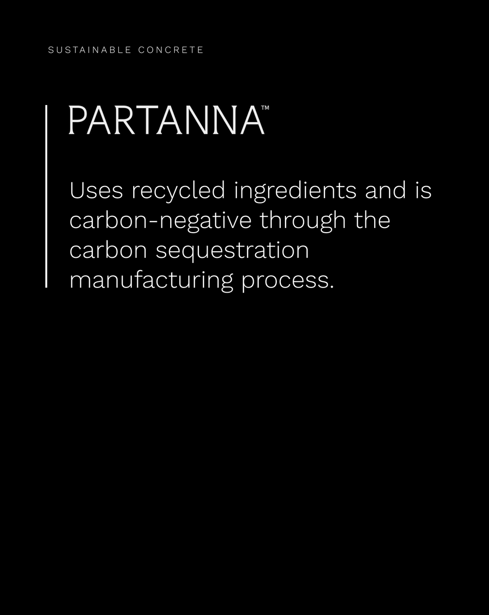 #SustainableConcrete Series:
‍
@PartannaPress: Recycled ingredients

Partanna uses recycled ingredients, is carbon-negative because its production removes CO₂ from the atmosphere, and doesn't compromise on performance or price.

#ClimateTech #ConstructionTech #InnovatingConcrete