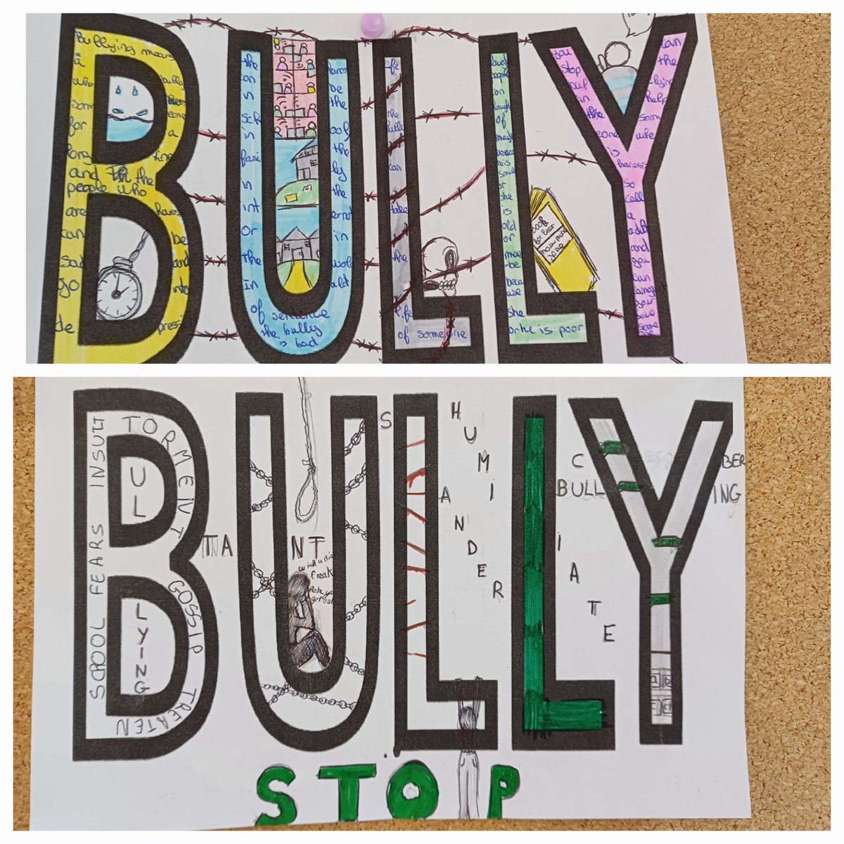 Tous contre le #Harcèlement 🚫
Les élèves du @collegeNeuvic ont donné leur interprétation de ce que signifie #Bully (harceler/ harceleur) 👏💪
#NoBullying