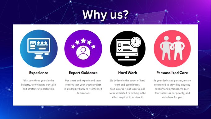 Cryptoaidd's tweet image. We have all the reasons why you should choose us.🤔

CryptoAid stands out in every aspect, from experience to personalized care, ensuring you feel like the most important project in the world.

Read all about us!🔽
cryptoaid.net
#Listing #CMC #Bitget #memecoins #Crypto