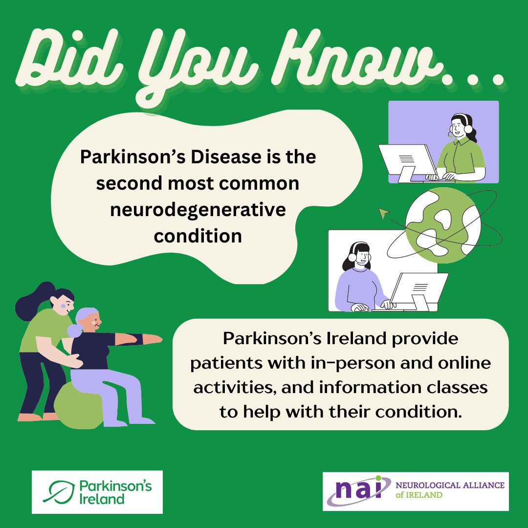 We at the Neurological Alliance of Ireland are showing appreciation for our members🧠Today, we are highlighting the work of @ParkinsonsIre To find out more about the invaluable daily work they do, visit parkinsons.ie #brainawareness