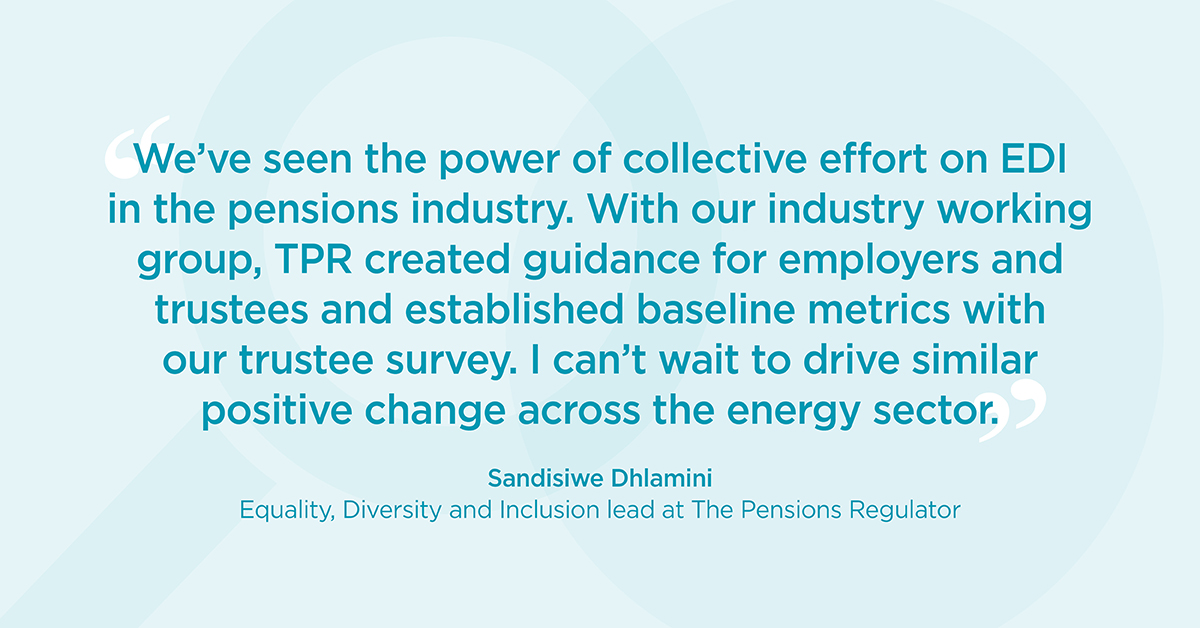 Our EDI lead Sandisiwe Dhlamini has been appointed to co-lead a programme promoting positive change in the energy sector. She’ll join Jane Cooper as co-chair of Tackling Inclusion and Diversity in Energy. More about TIDE: energyedihub.uk.