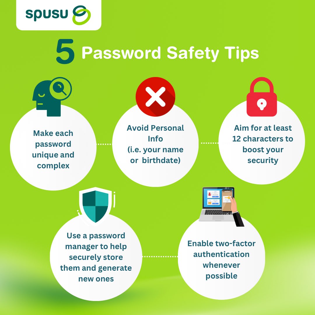Happy World Password Day🔐 Level up your online protection game with these essential tips! Stay secure, stay smart🛡️

#WithYouInMind #SimpleFairForYou #spusuUK #WorldPasswordDay #cybersecurity #cybersecuritytips #PasswordSafety #passwordsafetytip