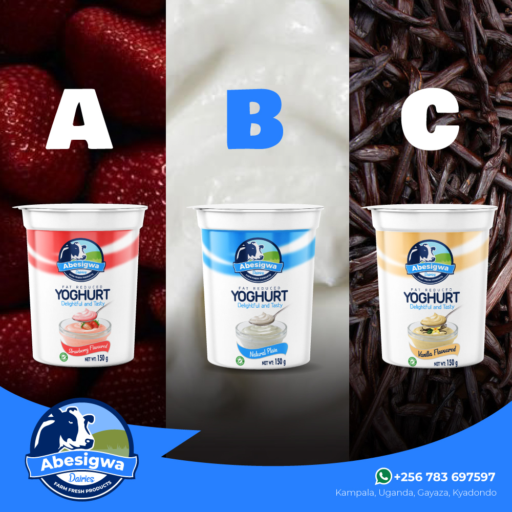 Participate in our #ThursdayTrivia today by telling us what #yoghurt choice from these you would go with any day and why? 😊👌 Meanwhile, for Orders; #CallOrWhatsapp 0783 697 597/0700 746 520. #ThursdayThoughts.

#AccidentsinBed #HAPPENINGNOW #NambooleStadium #Kireka #AnitaAmong