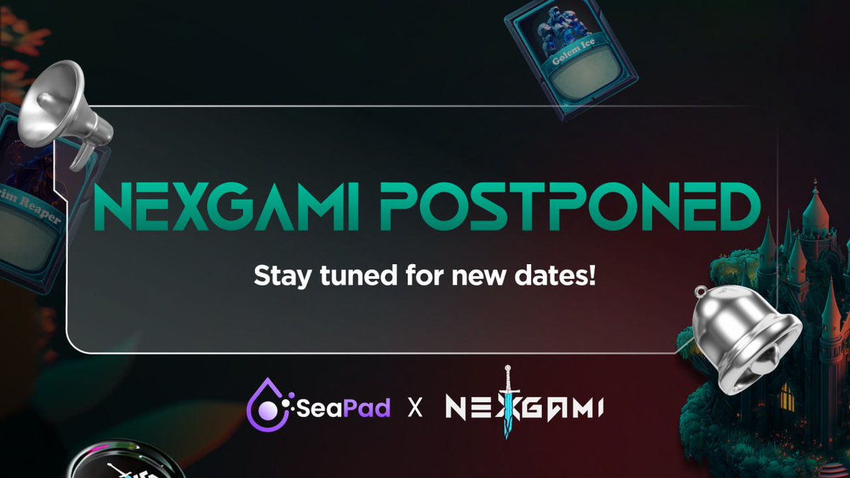 Important Update: NexGami IDO Postponed ‼️ Due to poor market conditions and to optimize performance, NextGami has delayed their TGE. We are postponing the IDO briefly to avoid locking investors' USDT funds prematurely. The AMA session has been rescheduled for another day. 😔…