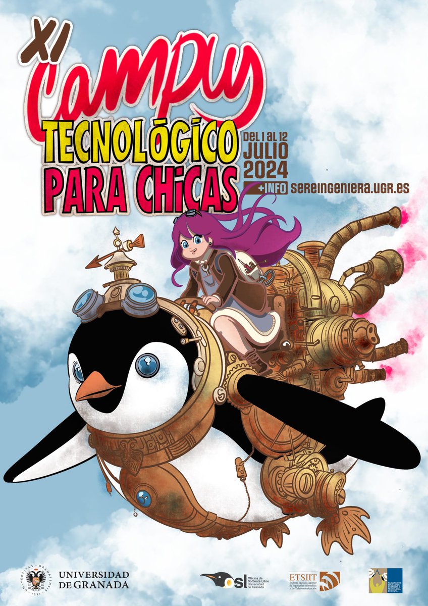 OSL - UGR @oslugr@mastodon.social (@oslugr) on Twitter photo ¡Abierta la inscripción al XI Campus Tecnológico para Chicas <a href="/sereingeniera/">Campus Seré Ingeniera</a>!
Del 1 al 12 de Julio de 2024 en dos sedes: <a href="/ETSIIT_UGR/">ETSIIT -UGR-</a> y <a href="/feetceuta/">Fac. Edu, Eco. y Tec</a> de la <a href="/CanalUGR/">Universidad Granada</a>
Gratuito para chicas preuniversitarias.
+info e inscripciones: sereingeniera.ugr.es/index.php/como…
¡Te esperamos! ¡Abierta la inscripción al XI Campus Tecnológico para Chicas <a href="/sereingeniera/">Campus Seré Ingeniera</a>!
Del 1 al 12 de Julio de 2024 en dos sedes: <a href="/ETSIIT_UGR/">ETSIIT -UGR-</a> y <a href="/feetceuta/">Fac. Edu, Eco. y Tec</a> de la <a href="/CanalUGR/">Universidad Granada</a>
Gratuito para chicas preuniversitarias.
+info e inscripciones: sereingeniera.ugr.es/index.php/como…
¡Te esperamos!