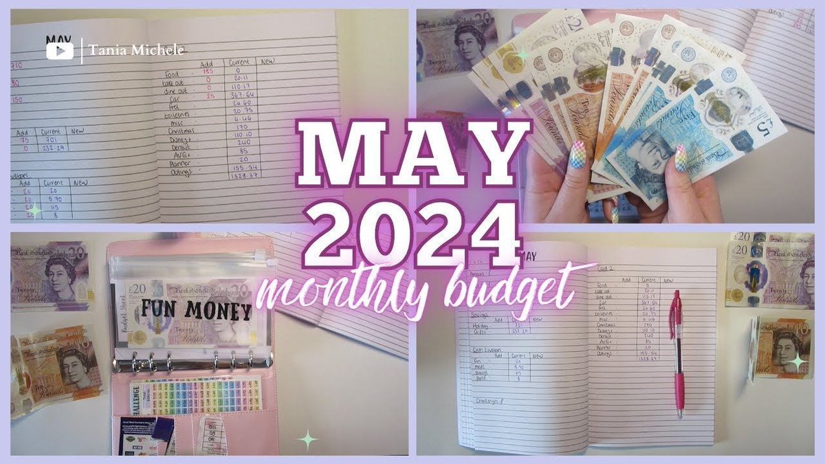 May 2024 Budget:  buff.ly/4a1YAvO #youtube #lbloggers #vlog #cashenvelopes #money #savings #budget #budgeting #planning #cashenvelopstuffing #daveramsey #cashenvelopesystem #UK #savingschallenges #cashbudgeting