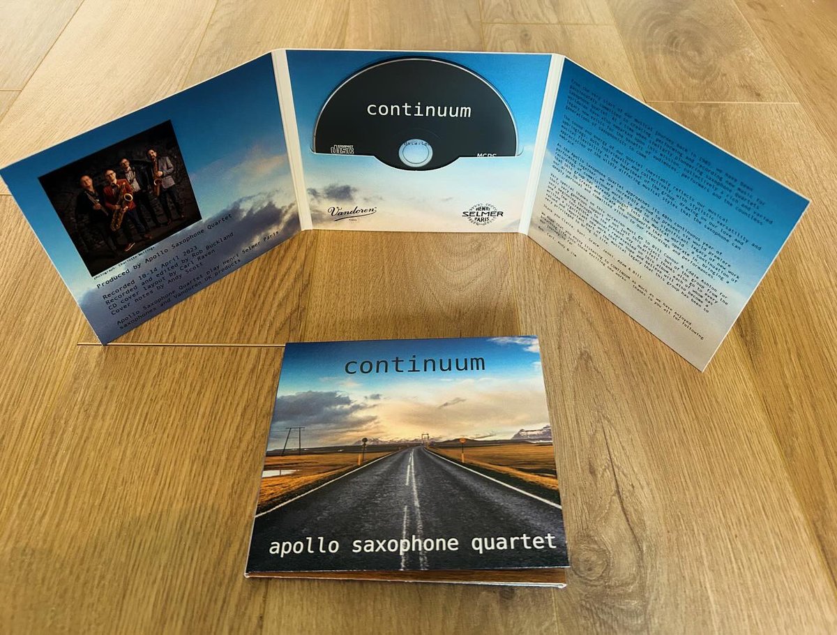 New @apollo4tet CONTINUUM CD arrived today. So proud of this, our ninth CD. @Bandcamp Friday tomorrow…would be lovely if any of you head over there for a listen/purchase :-)