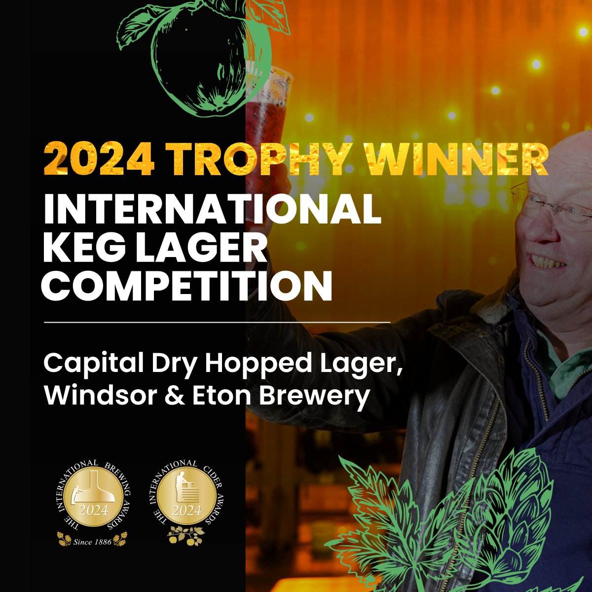 Please join us in congratulating our trophy winner of the 𝐈𝐧𝐭𝐞𝐫𝐧𝐚𝐭𝐢𝐨𝐧𝐚𝐥 𝐊𝐞𝐠 𝐋𝐚𝐠𝐞𝐫 𝐂𝐨𝐦𝐩𝐞𝐭𝐢𝐭𝐢𝐨𝐧:

🏆Capital Dry Hopped Lager, <a href="/windsoretonbrew/">Windsor & Eton Brewery</a> (UK)

Trophy sponsor: <a href="/bfbi1907/">BFBi</a>