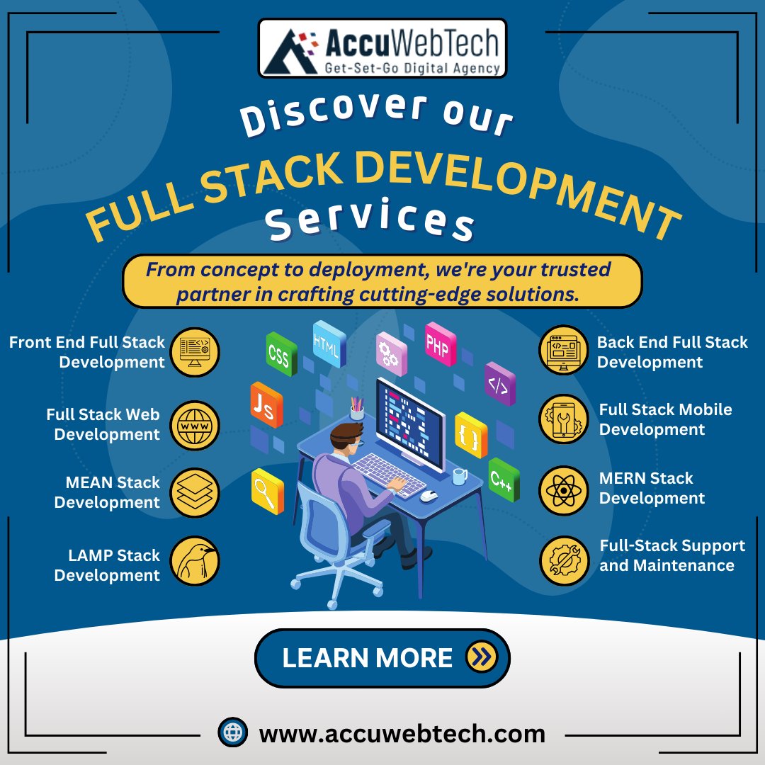 accu_web_tech's tweet image. Unlock the Power of Full Stack Development with AccuWebTech! 💻
🌐Visit our website now for a journey into innovation! 
accuwebtech.com/hire-developer…
#accuwebtech #FullStackDevelopment #WebDevelopment #WebDesign #SoftwareDevelopment