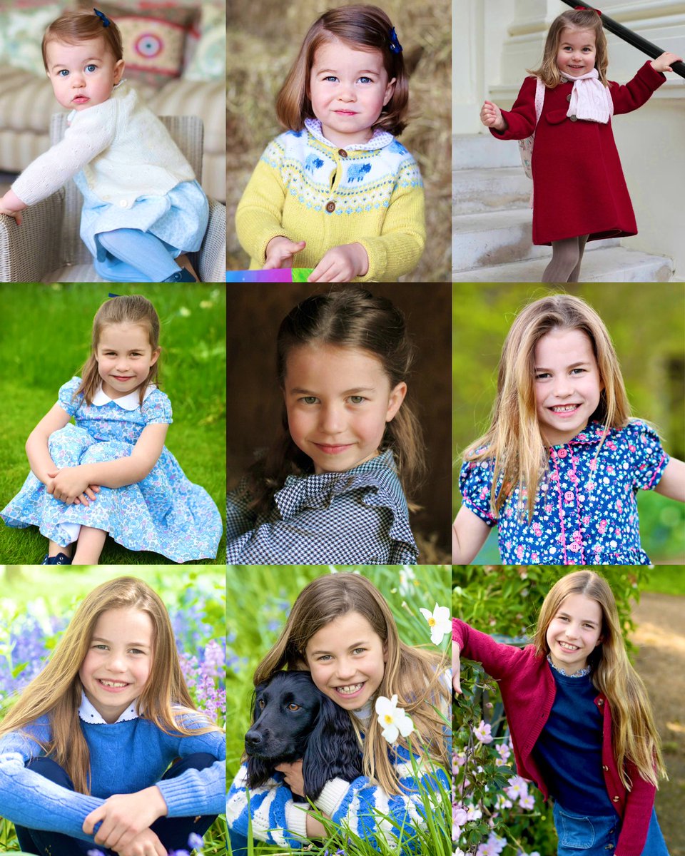 Princess Charlotte of Wales’ birthday photos released over the years 📸 She’s growing so quickly! Happy 9th Birthday sweet girl🎈🎂