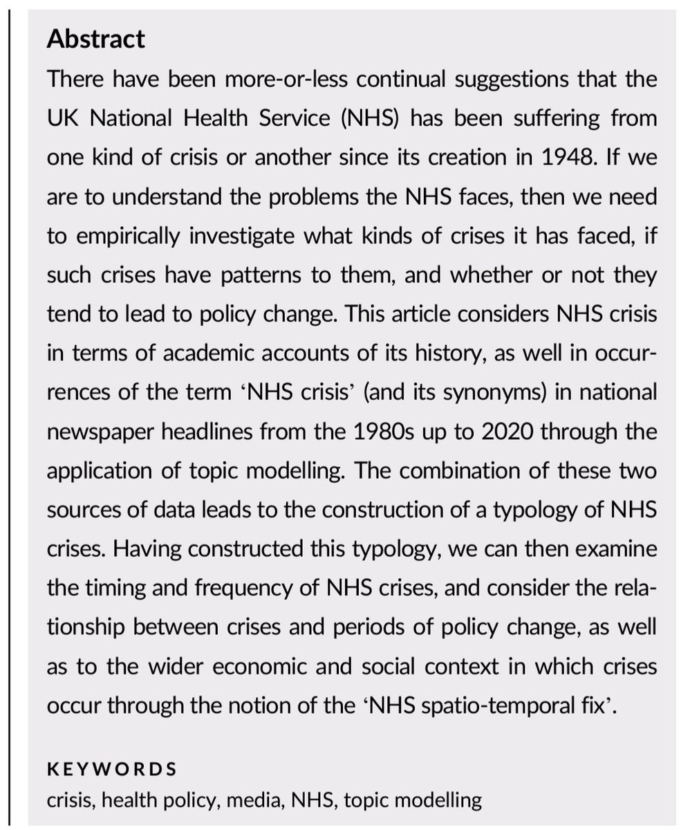 🚨🇬🇧 Crisis in the UK National Health Service: What does it mean, and what are the consequences? 🤔💡 Greener, 2024. #Crisis #Opportunity 🌱 Framing the history of #AIM at #SAMBelfast 📜 One interesting paper discussed: 🔗 onlinelibrary.wiley.com/doi/full/10.11… 📑🔍