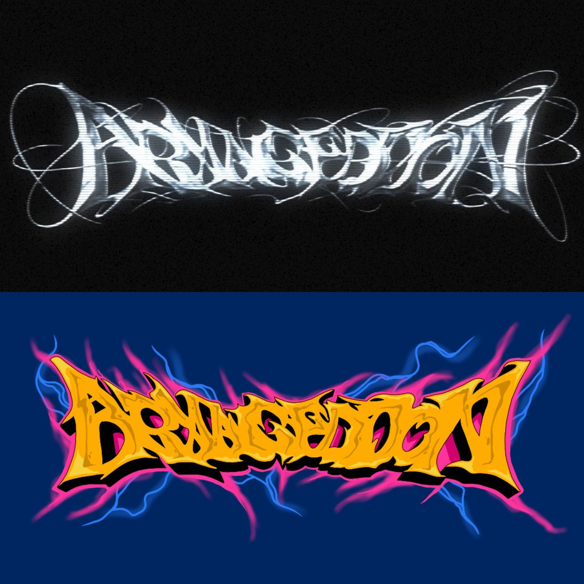 tracing @aespa_official's ARMAGEDDON official font and remake it with my own style #aespa #에스파