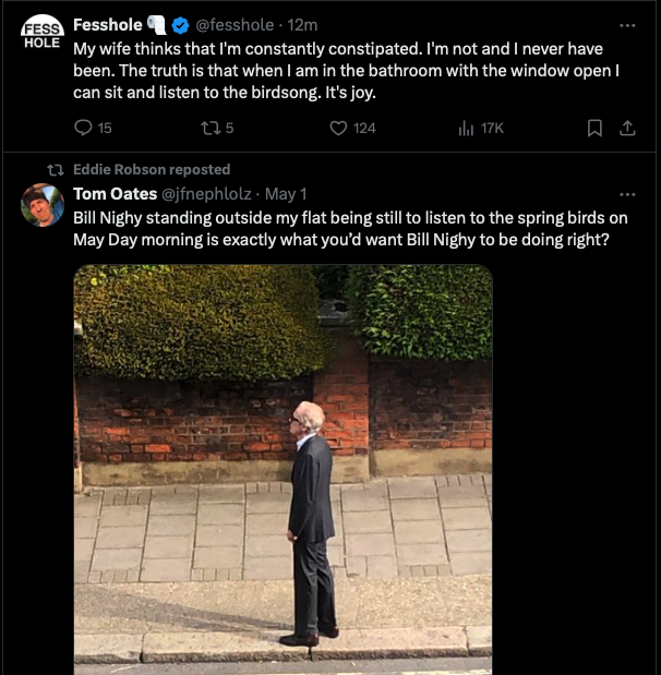 Fess was by Bill Nighy, right?