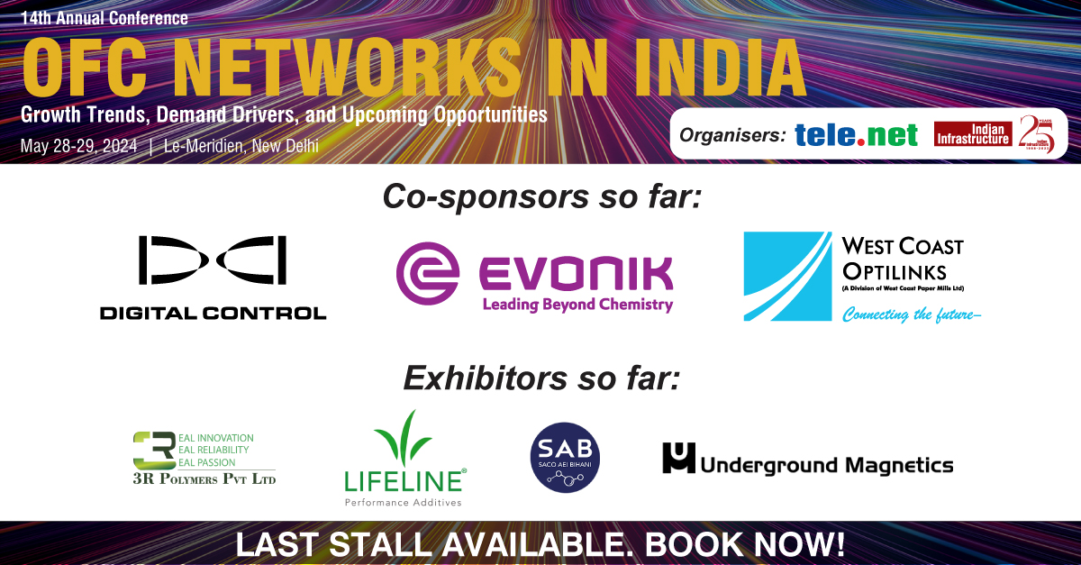 Meet and interact with our sponsors and exhibitors at the 14th annual conference on OFC Networks in India, scheduled for 28-29, 2024 at Le Meridien, New Delhi. To attend, visit: web.cvent.com/event/eef559b4… #OFCgrowth #IndiaConnects #OFCNetworks #OFCIndia